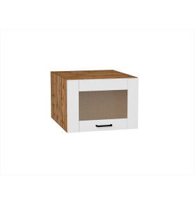 Шкаф верхний горизонтальный остекленный глубокий Лофт, цвет: Super White