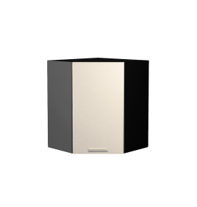 Шкаф верхний угловой Валерия-М, цвет: Бежевый металлик