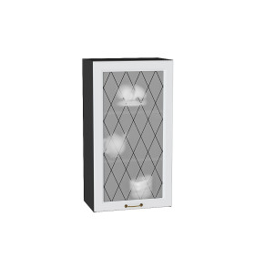 Шкаф верхний с 1-ой остекленной дверцей Ницца, цвет: Белый