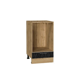 Шкаф нижний под духовку Валерия-М, цвет: Черный металлик дождь