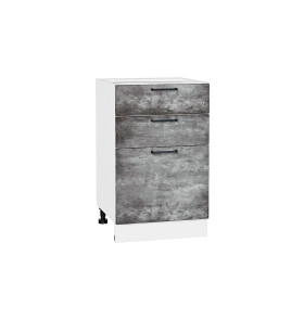 Шкаф нижний с 3-мя ящиками Флэт, цвет: Temple Stone 2S