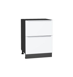 Шкаф нижний с 2-мя ящиками Фьюжн, цвет: Silky White