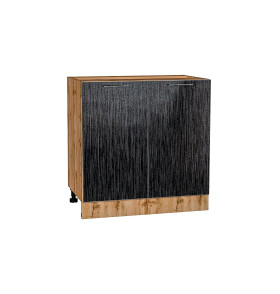 Шкаф нижний с 2-мя дверцами Валерия-М, цвет: Черный металлик дождь