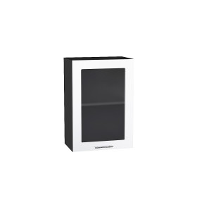 Шкаф верхний с 1-ой остекленной дверцей Валерия-М, цвет: Белый глянец