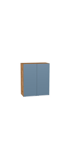 Шкаф верхний с 2-мя дверцами Фьюжн, цвет: Silky Blue | ПЭТ, Silky Blue