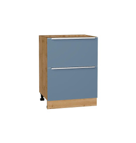 Шкаф нижний с 2-мя ящиками Фьюжн, цвет: Silky Blue