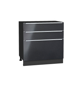 Шкаф нижний с 3-мя ящиками Фьюжн, цвет: Anthracite