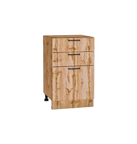 Шкаф нижний с 3-мя ящиками Флэт, цвет: Wotan Oak 2S