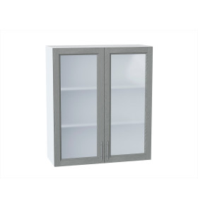 Шкаф верхний с 2-мя остекленными дверцами Сканди, цвет: Grey Softwood