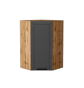 Шкаф верхний угловой Глетчер, цвет: Маренго Силк