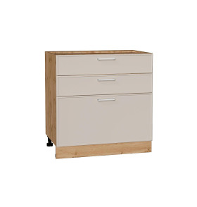 Шкаф нижний с 3-мя ящиками Квадро, цвет: Кашемир