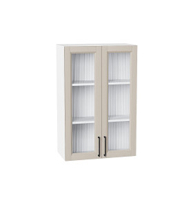 Шкаф верхний с 2-мя остекленными дверцами Сканди, цвет: Cream Silkwood