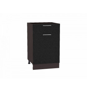 Шкаф нижний с 1-ой дверцей и ящиком Валерия-М, цвет: Черный металлик