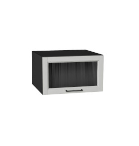 Шкаф верхний горизонтальный остекленный глубокий Сканди, цвет: Grey Silkwood