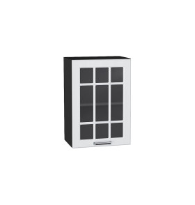 Шкаф верхний с 1-ой остекленной дверцей Прага, цвет: Белое дерево