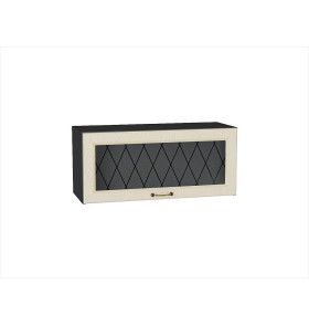 Шкаф верхний горизонтальный остекленный Ницца, цвет: Дуб крем