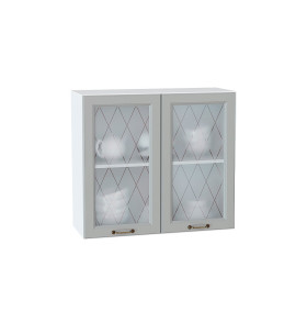 Шкаф верхний с 2-мя остекленными дверцами Ницца, цвет: Графит