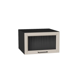 Шкаф верхний горизонтальный остекленный глубокий Сканди, цвет: Cream Silkwood