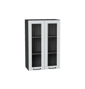 Шкаф верхний с 2-мя остекленными дверцами Ницца, цвет: Blanco