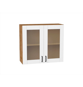 Шкаф верхний с 2-мя остекленными дверцами Лофт, цвет: Super White