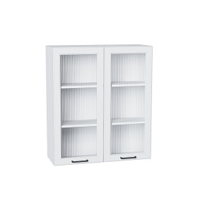 Шкаф верхний с 2-мя остекленными дверцами Барселона, цвет: Белый
