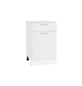 Шкаф нижний с 1-ой дверцей и ящиком Квадро, цвет: Белый