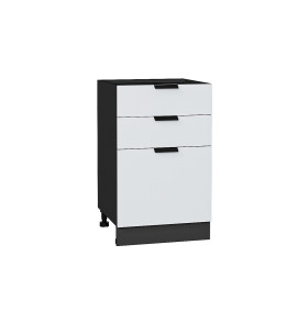 Шкаф нижний с 3-мя ящиками Евро, цвет: Белый