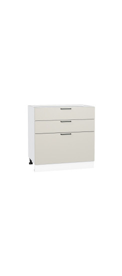 Шкаф нижний с 3-мя ящиками Флэт, цвет: Cashmere In 2S | ЛДСП, Cashmere In 2S