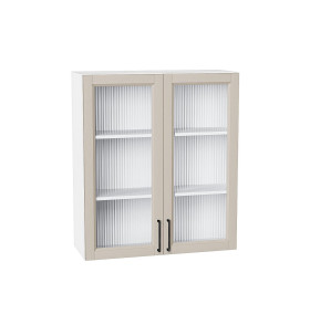 Шкаф верхний с 2-мя остекленными дверцами Сканди, цвет: Cream Silkwood