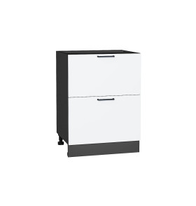 Шкаф нижний с 2-мя ящиками Флэт, цвет: White In 2S