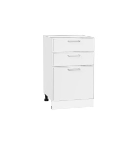 Шкаф нижний с 3-мя ящиками Квадро, цвет: Белый