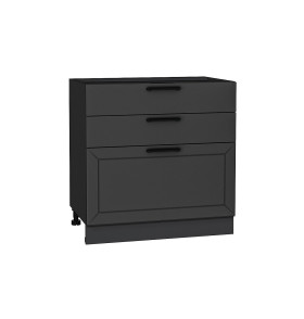 Шкаф нижний с 3-мя ящиками Глетчер, цвет: Маренго Силк