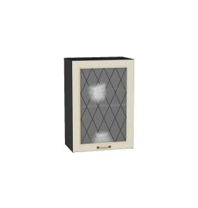 Шкаф верхний с 1-ой остекленной дверцей Ницца, цвет: Дуб крем