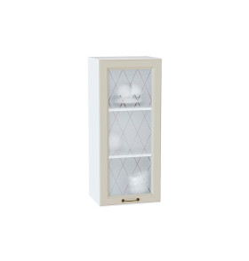 Шкаф верхний с 1-ой остекленной дверцей Ницца, цвет: Агат