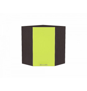 Шкаф верхний угловой Валерия-М, цвет: Лайм глянец