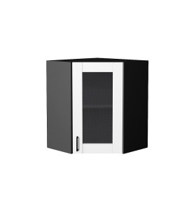 Шкаф верхний угловой остекленный Лофт, цвет: Super White