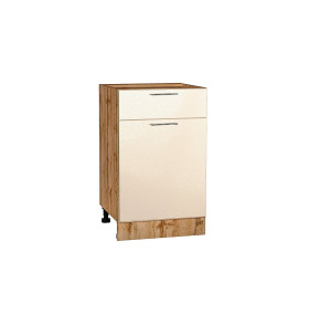 Шкаф нижний с 1-ой дверцей и ящиком Валерия-М, цвет: Бежевый металлик