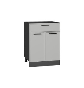 Шкаф нижний с 2-мя дверцами и ящиком Фрейм, цвет: Grey Silk