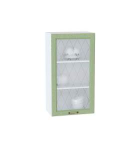 Шкаф верхний с 1-ой остекленной дверцей Ницца, цвет: Дуб оливковый