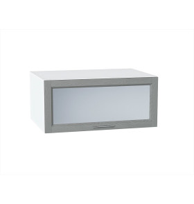 Шкаф верхний горизонтальный остекленный глубокий Сканди, цвет: Grey Softwood