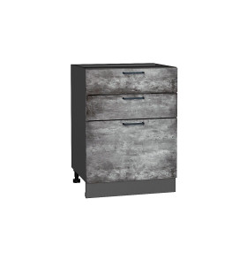 Шкаф нижний с 3-мя ящиками Флэт, цвет: Temple Stone 2S