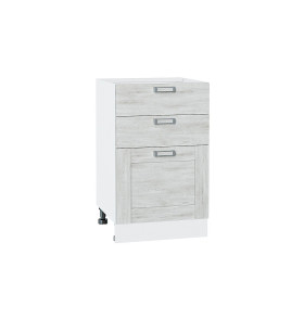 Шкаф нижний с 3-мя ящиками Лофт, цвет: Nordic Oak