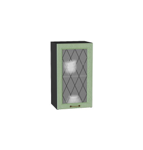 Шкаф верхний с 1-ой остекленной дверцей Ницца, цвет: Дуб оливковый