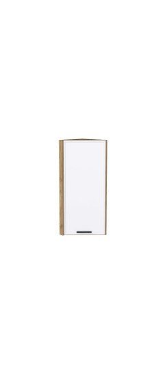 Шкаф верхний торцевой Фрейм, цвет: White Silk | ПЭТ, White Silk