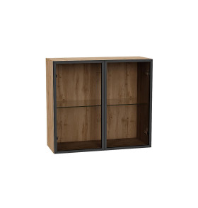 Шкаф верхний с 2-мя остекленными дверцами, цвет: Черный