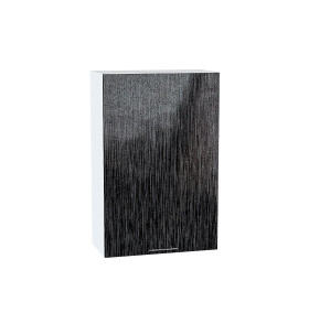 Шкаф верхний с 1-ой дверцей Валерия-М, цвет: Черный металлик дождь