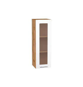 Шкаф верхний с 1-ой остекленной дверцей Валерия-М, цвет: Белый глянец