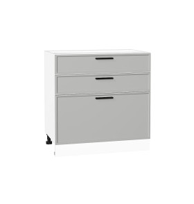 Шкаф нижний с 3-мя ящиками Фрейм, цвет: Grey Silk