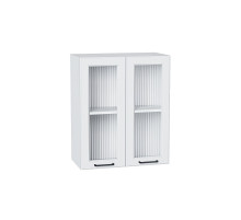 Шкаф верхний с 2-мя остекленными дверцами Барселона, цвет: Белый