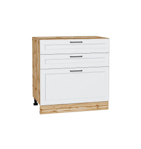 Шкаф нижний с 3-мя ящиками Барселона, цвет: Белый